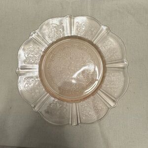 Nice Pink American Sweetheart Depression Glass Serving Plate by Macbeth Evans